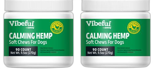 Vibeful Calming Hemp Chicken Flavored Soft Chews Calming Supplement for Dogs